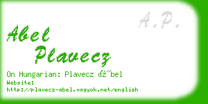 abel plavecz business card